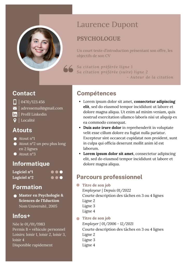 redaction cv&nbsp;;; avant apres cv&nbsp;;; reconversion&nbsp;;; job&nbsp;;; emploi&nbsp;;; modele cv&nbsp;;; cv word&nbsp;;; cv canva&nbsp;;; design cv&nbsp;;; madame cv&nbsp;;; helene nenquin
